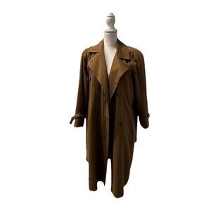 Women’s Vintage London Fog Trench Coat Size 8P With Removable Lining, Long Brown